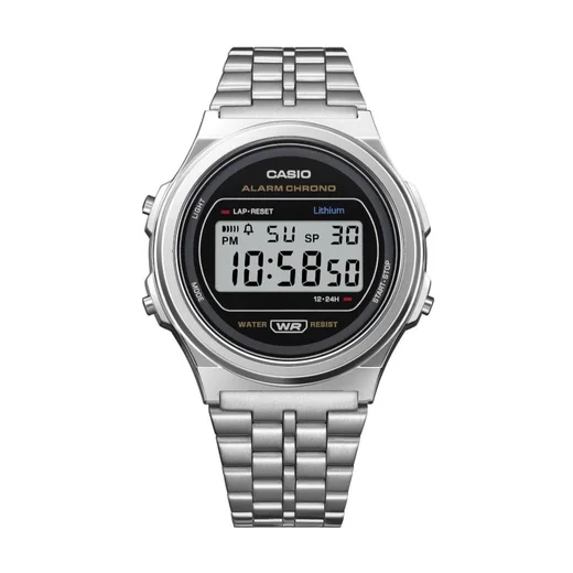 Ceas electronic Casio Collection A-171WE-1A, carcasa otel inoxidabil, bratara otel inoxidabil