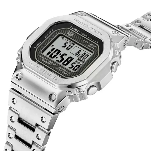 Ceas electronic Casio G-Shock GMW-B5000D-1, carcasa otel inoxidabil, bratara otel inoxidabil