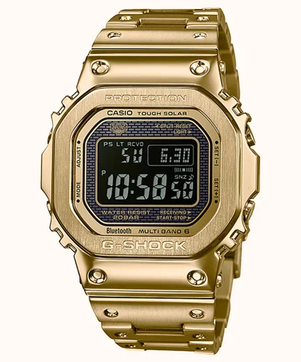 Ceas electronic Casio G-Shock GMW-B5000GD-9, carcasa otel inoxidabil, bratara otel inoxidabil
