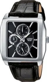 Ceas quartz Casio Collection BEM-303L-1A, carcasa otel inoxidabil, bratara Naturalnaya piele