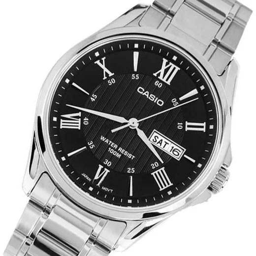 Ceas quartz Casio Collection MTP-1384D-1A, carcasa otel inoxidabil, bratara otel inoxidabil