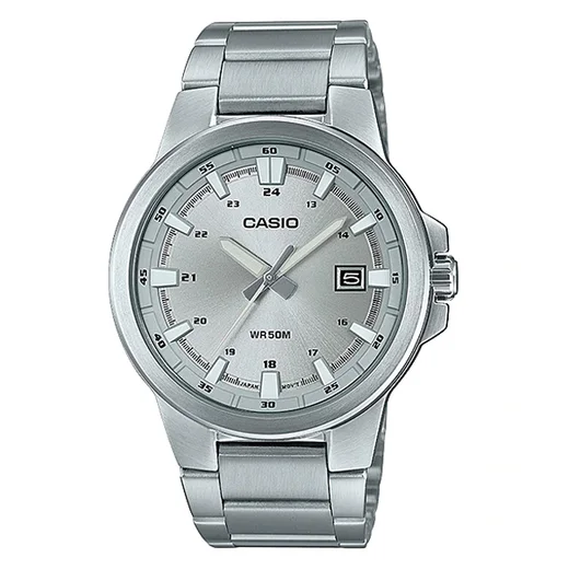 Ceas quartz Casio Collection MTP-E173D-7A, carcasa otel inoxidabil, bratara otel inoxidabil