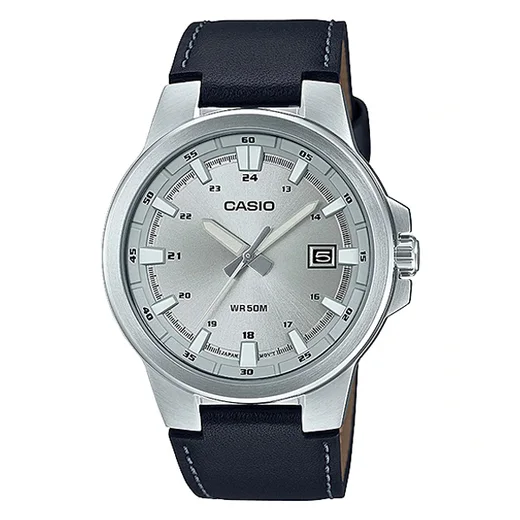 Ceas quartz Casio Collection MTP-E173L-7A, carcasa otel inoxidabil, bratara Naturalnaya piele
