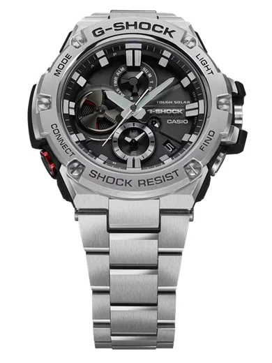 Ceas quartz Casio G-Shock GST-B100D-1A /, carcasa cauciuc/Matirovannaya stal, bratara otel inoxidabil
