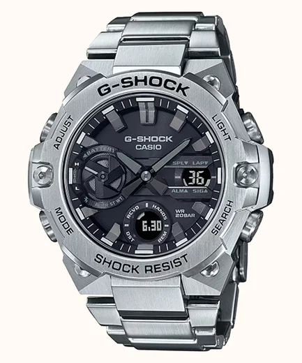 Ceas quartz Casio G-Shock GST-B400D-1A /, carcasa Karbon/otel inoxidabil, bratara otel inoxidabil