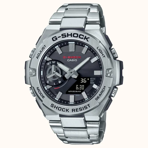 Ceas quartz Casio G-Shock GST-B500D-1A, carcasa otel inoxidabil, bratara otel inoxidabil