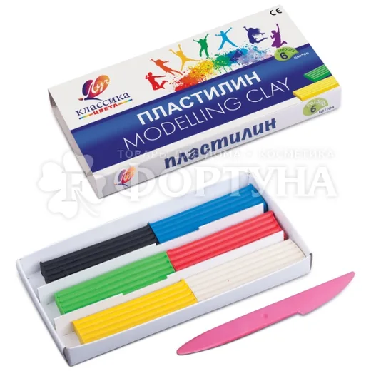 Plastilina Plastilin Klassika 6 Tsvetov Luch, 6 culori