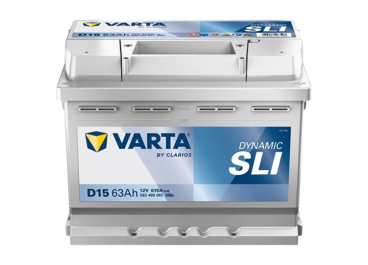 Acumulator Varta Silver DYN D15 12 V 63 Ah (563400061), inversa