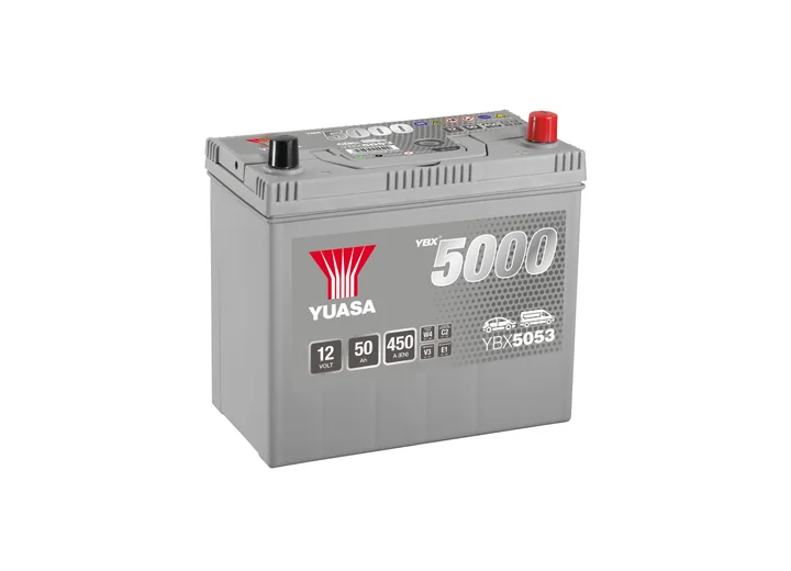 Acumulator Yuasa YBX5000 Silver High Performance SMF 50 Ah 450 + (YBX5053), 450 A, dreapta